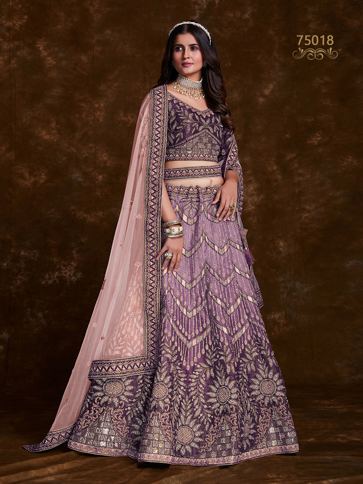 Stunning Art Silk Lehenga Choli | Embellished Choli & Net Dupatta