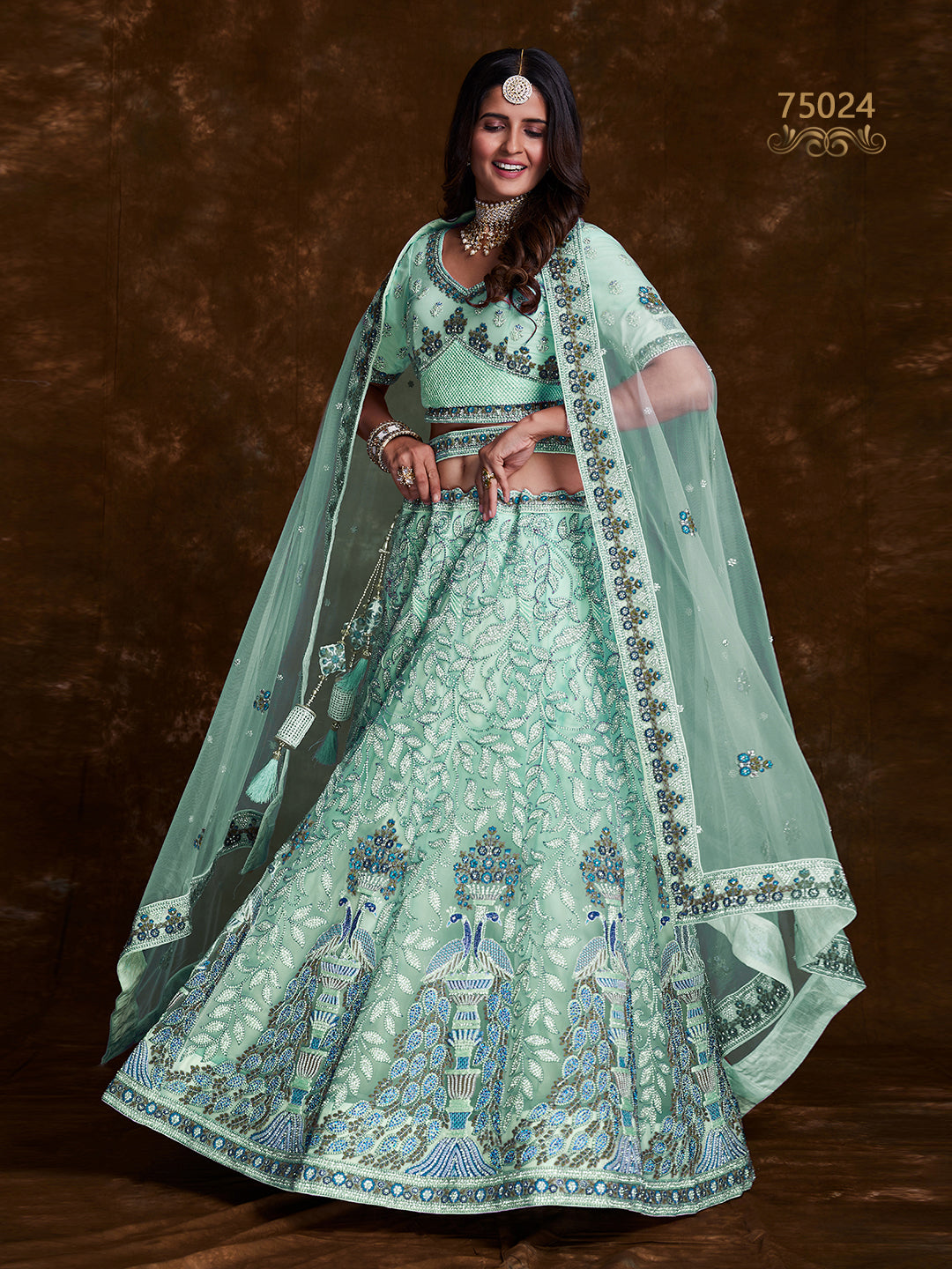 Net Lehenga Choli | Thread, Zari & Zarkan Work for Special Occasions