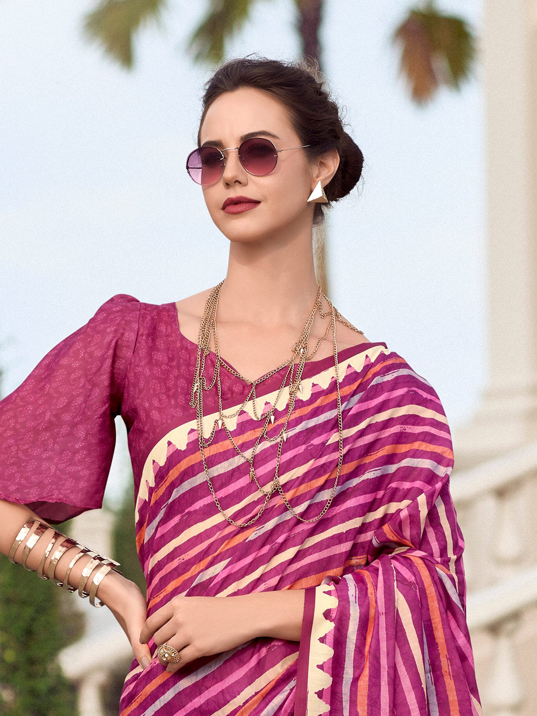 Vibrant color luxurious fabric exclusive attire crafted for elegance and style.