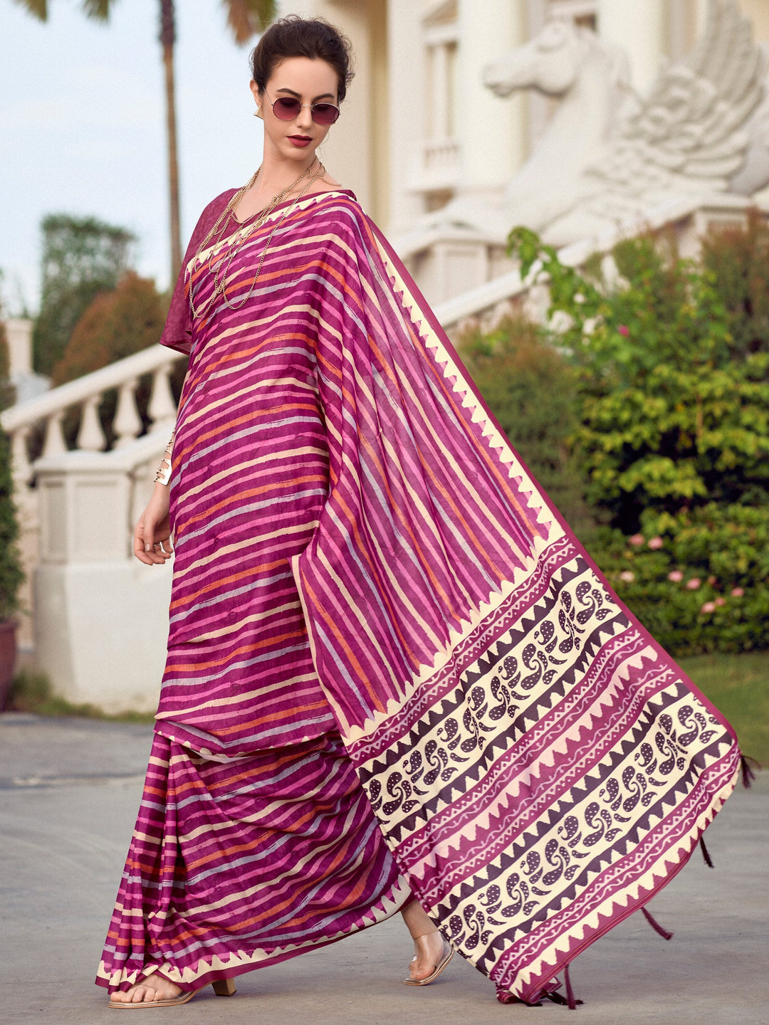 Vibrant color luxurious fabric exclusive attire crafted for elegance and style.