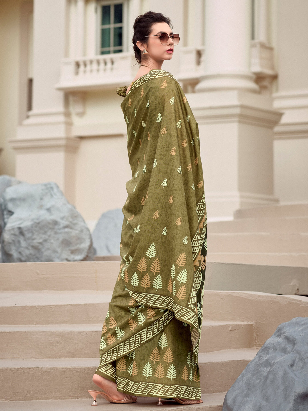 Vibrant color luxurious fabric exclusive attire crafted for elegance and style.