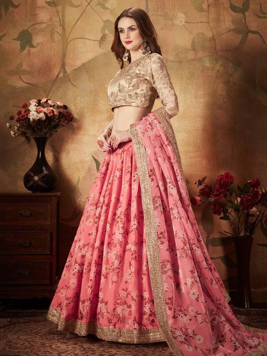 Sabyasachi Inspired Pink Lehenga | Bridal Lehenga Choli Set