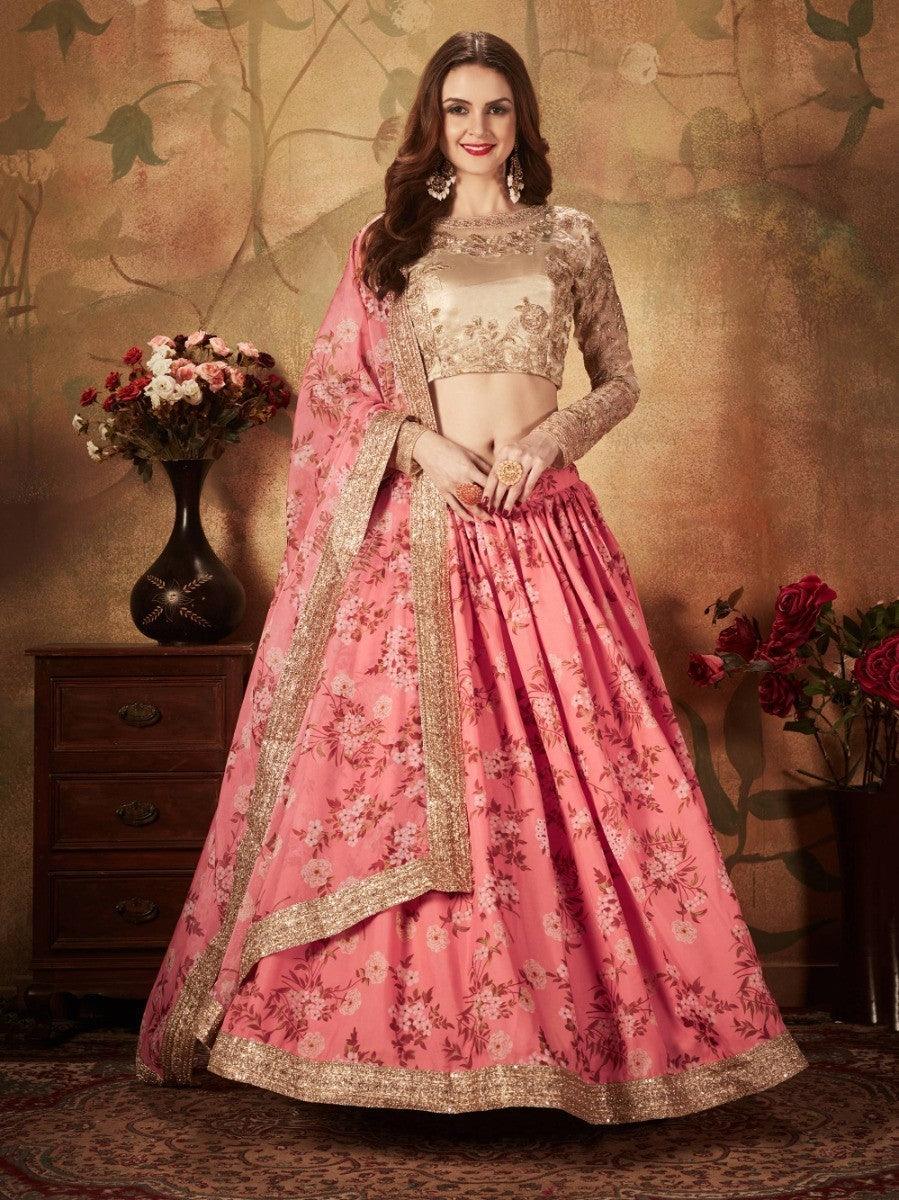 Sabyasachi Inspired Pink Lehenga | Bridal Lehenga Choli Set