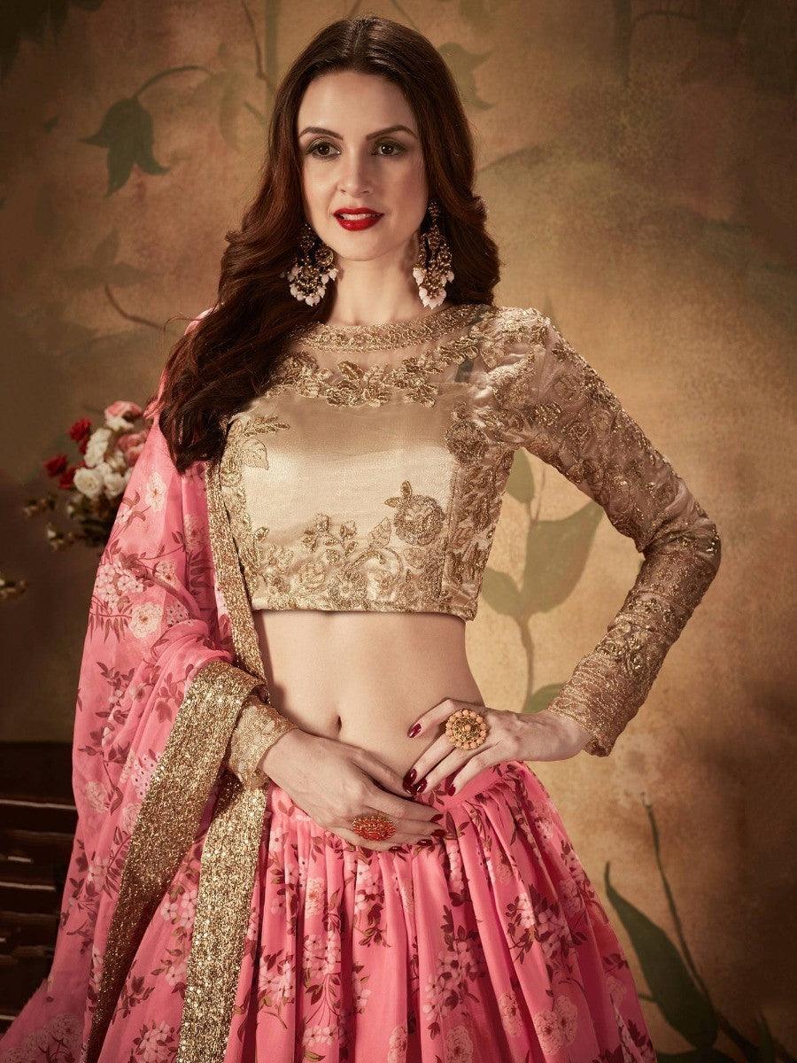 Sabyasachi Inspired Pink Lehenga | Bridal Lehenga Choli Set