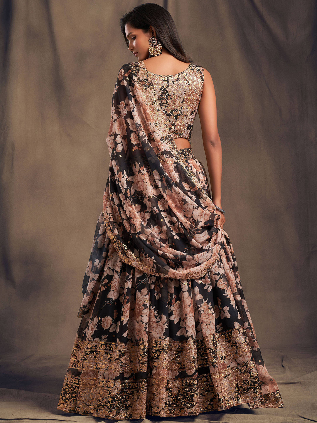 Traditional black lehenga for weddings and festive celebrations