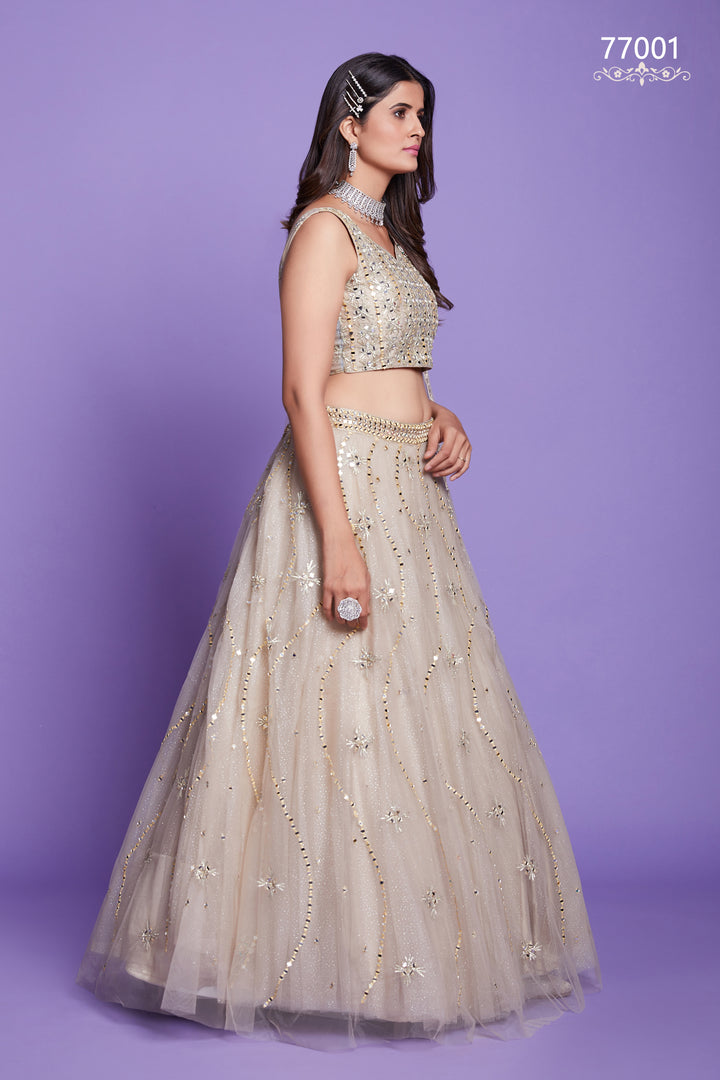 Soft Peach Net Lehenga | Bridal & Festive Wear Lehenga Choli Set