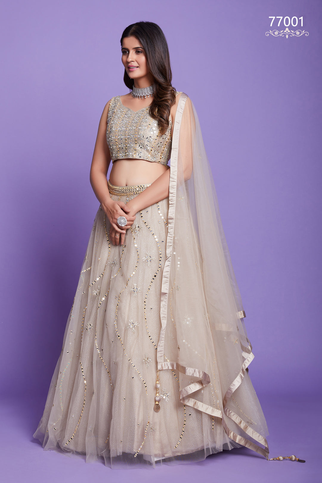 Soft Peach Net Lehenga | Bridal & Festive Wear Lehenga Choli Set