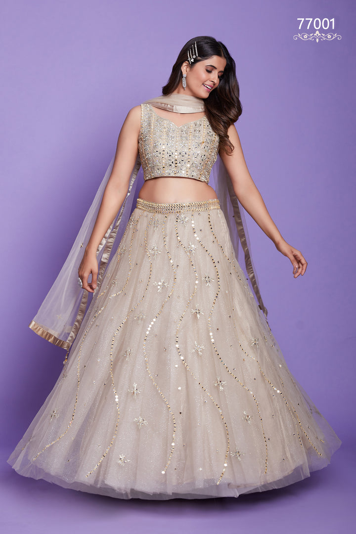 Soft Peach Net Lehenga | Bridal & Festive Wear Lehenga Choli Set