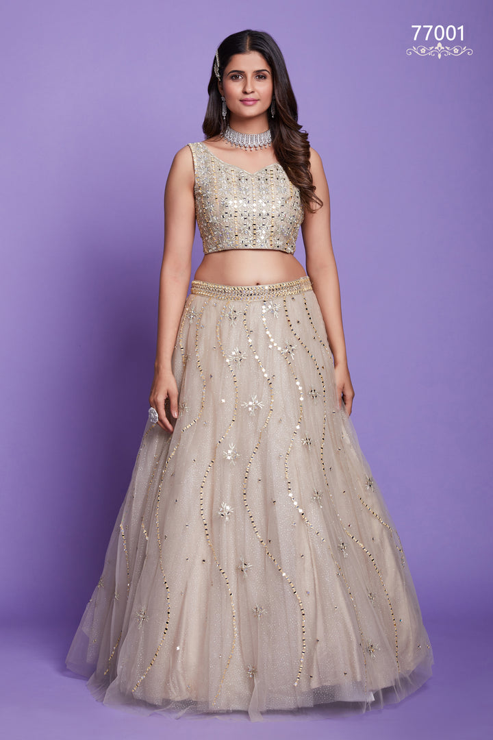 Soft Peach Net Lehenga | Bridal & Festive Wear Lehenga Choli Set