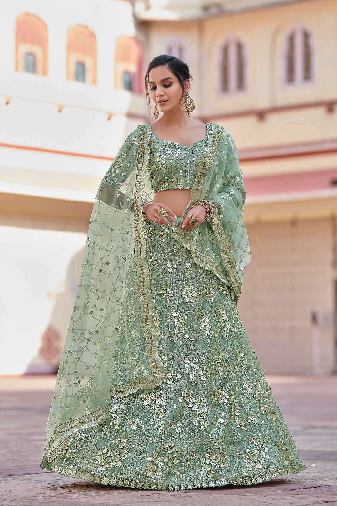 Green Lehenga Choli | Bridal & Party Wear Lehenga