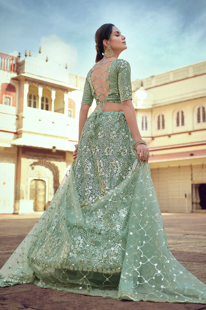 Green Lehenga Choli | Bridal & Party Wear Lehenga