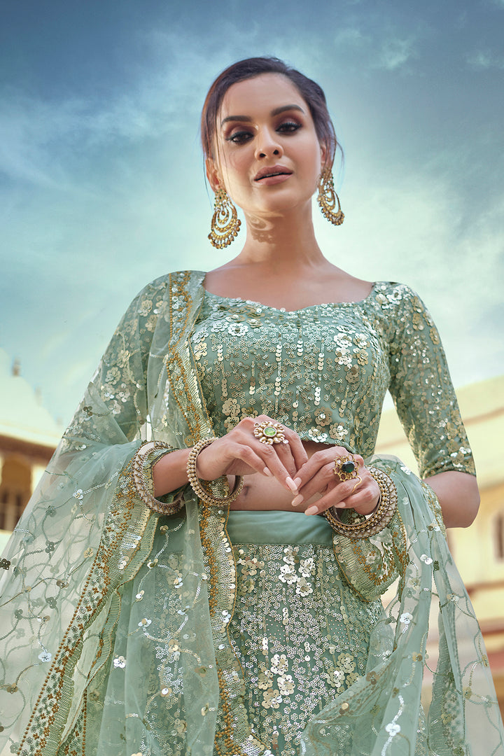 Green Lehenga Choli | Bridal & Party Wear Lehenga