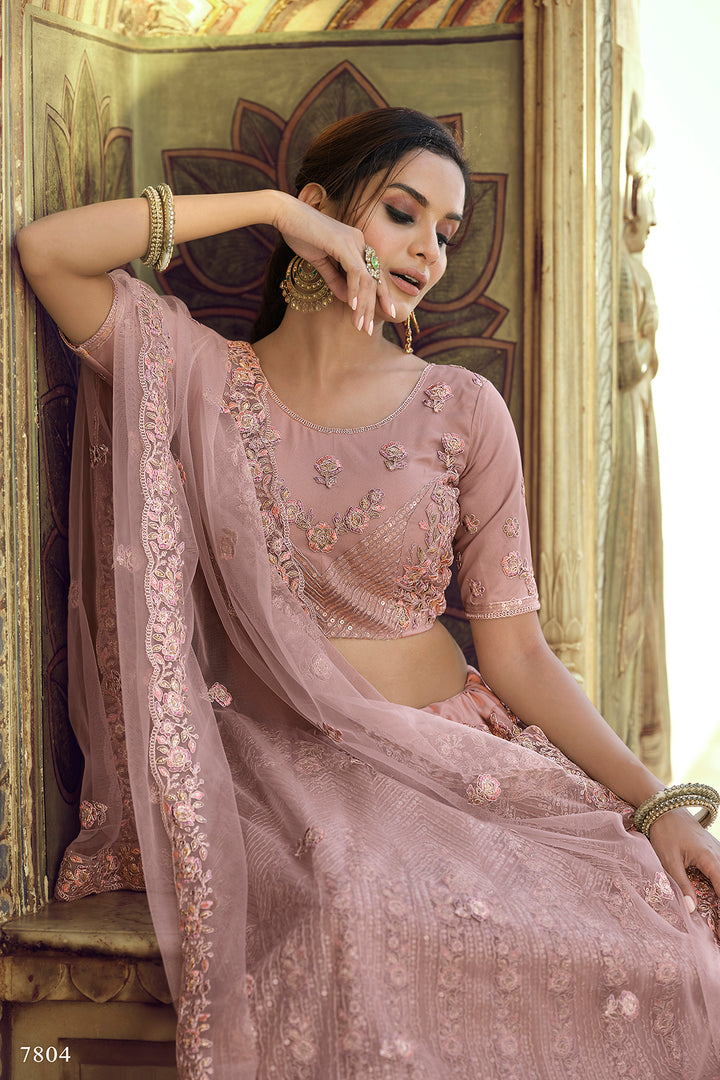 Mauve Lehenga Choli | Bridal & Festive Soft Net Lehenga