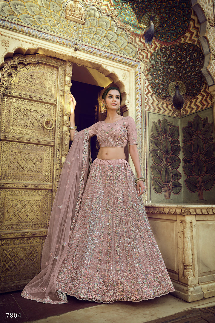 Mauve Lehenga Choli | Bridal & Festive Soft Net Lehenga