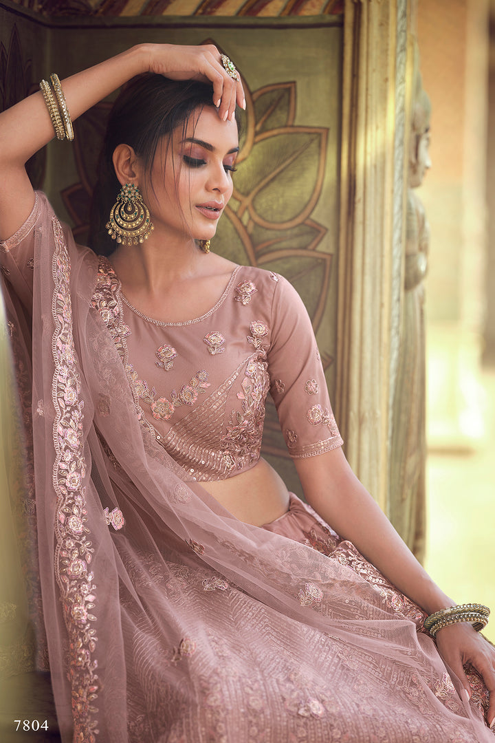 Mauve Lehenga Choli | Bridal & Festive Soft Net Lehenga