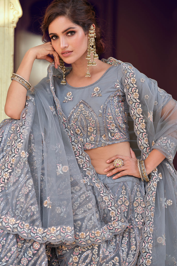 Grey Lehenga Choli | Party Wear & Wedding Lehenga