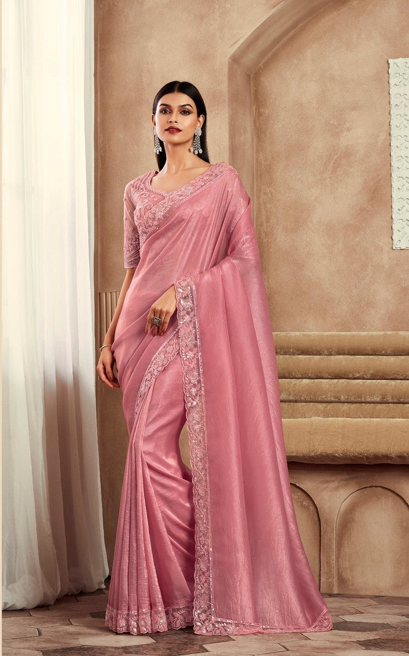 Radiant Peach Silk Saree | Timeless Beauty for Intimate Occasions