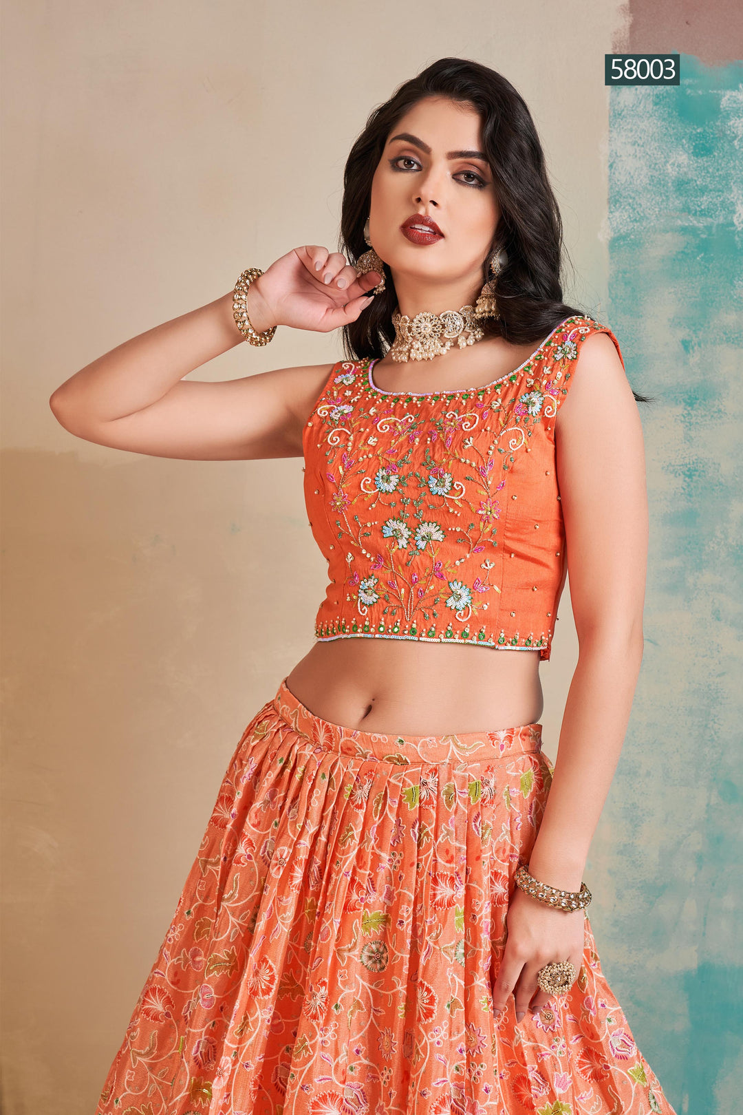 Digital Print Chinon Lehenga | Elegant Festive Wear with Georgette Dupatta