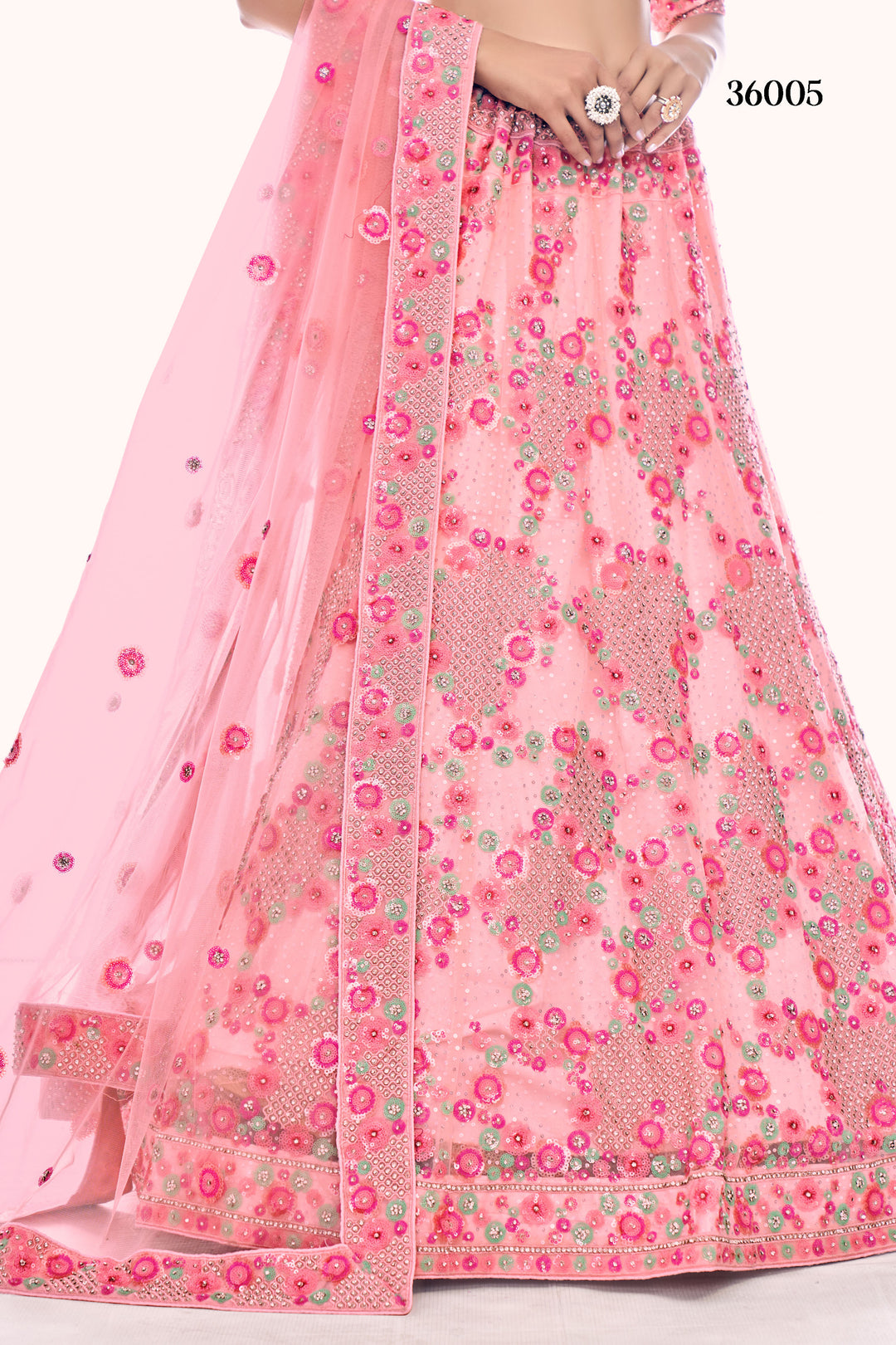 Designer Soft Net Lehenga Choli Set | Bridal Embroidered Lehenga for Women