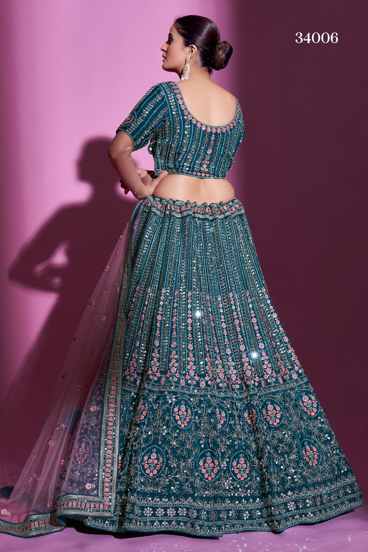 Crepe Lehenga with Sequins & Mirror Work | Elegant Ethnic Wear for Women