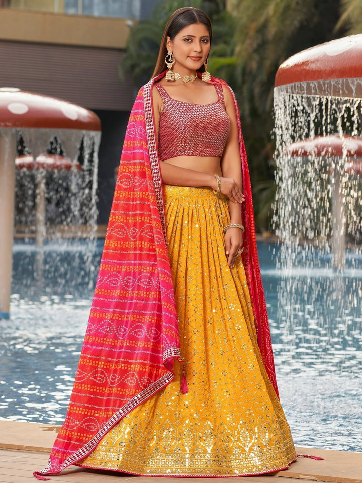 Vibrant Yellow Lehenga Choli | Perfect for Weddings & Receptions