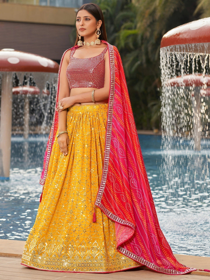 Vibrant Yellow Lehenga Choli | Perfect for Weddings & Receptions