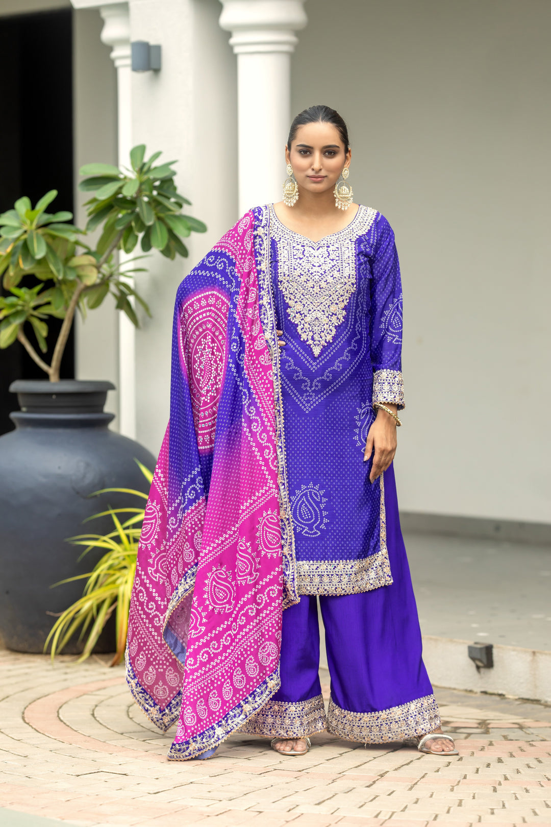 Chinon Fabric Palazzo for Women | Elegant & Comfortable Ethnic Wear