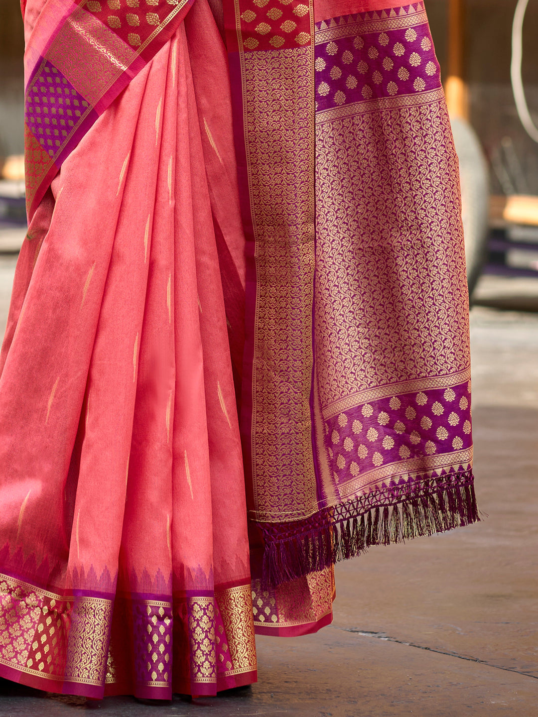 Vibrant color luxurious fabric exclusive attire crafted for elegance and style.