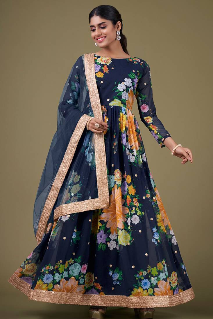 Elegant Designer Anarkali | Soft Net Dupatta with Embroidery Work