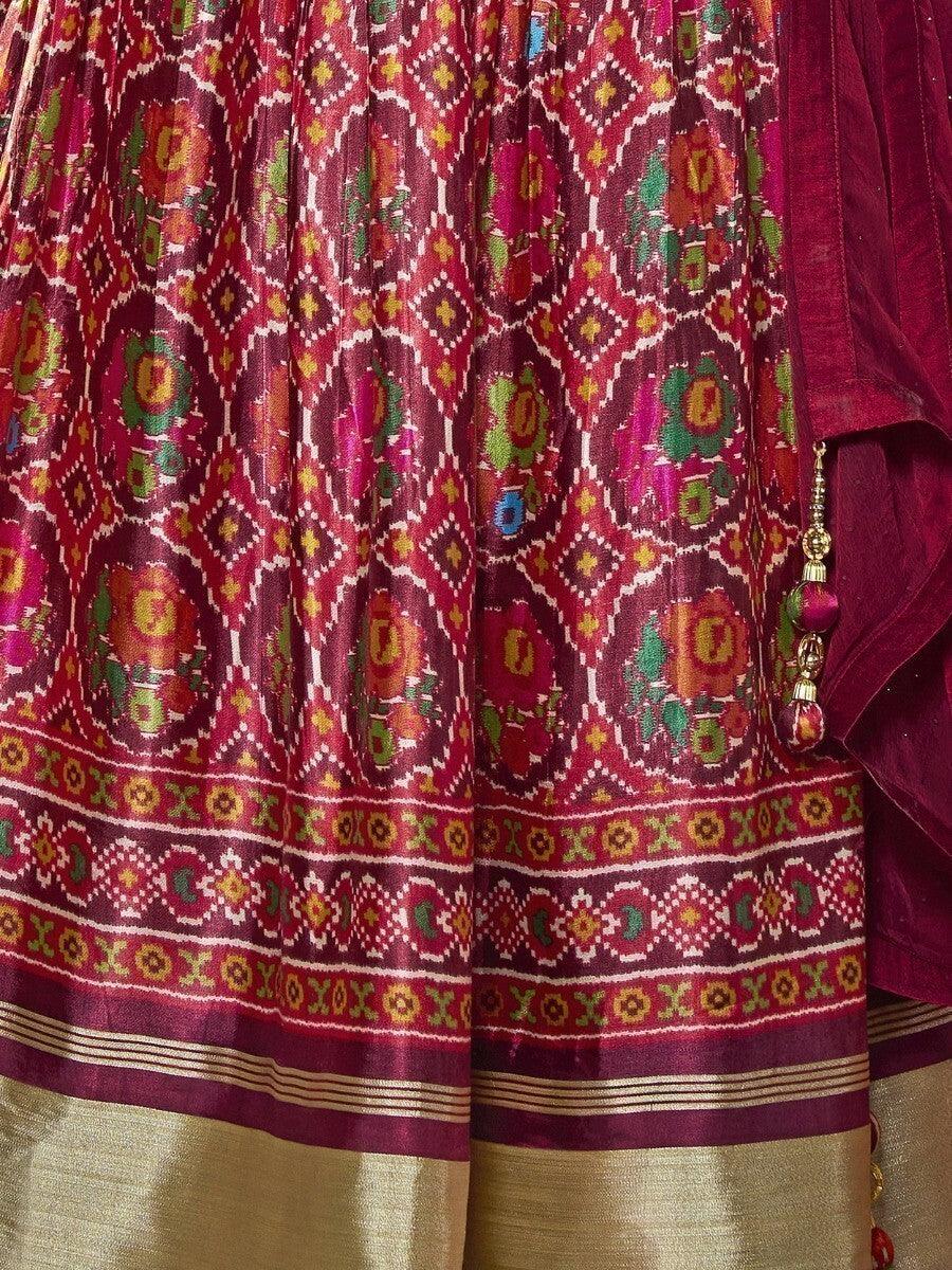 Show-Stopping Multi-Color Patola Silk Lehenga | Embroidered Choli