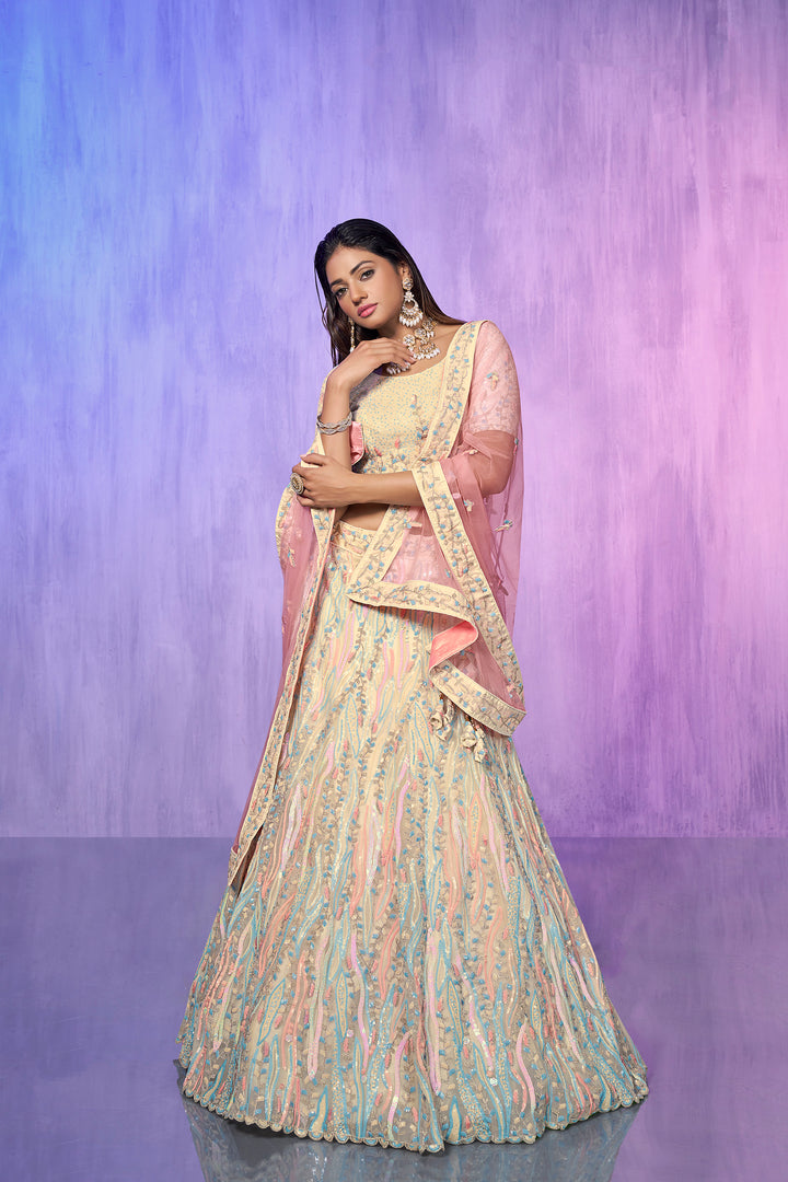 Embroidered Organza Lehenga | Pakistani Organza Lehenga for Women