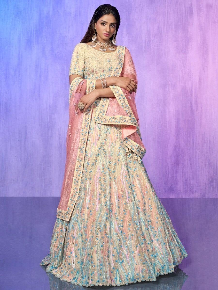 Indian Bridal Lehenga | Organza with Sequin Work for Wedding