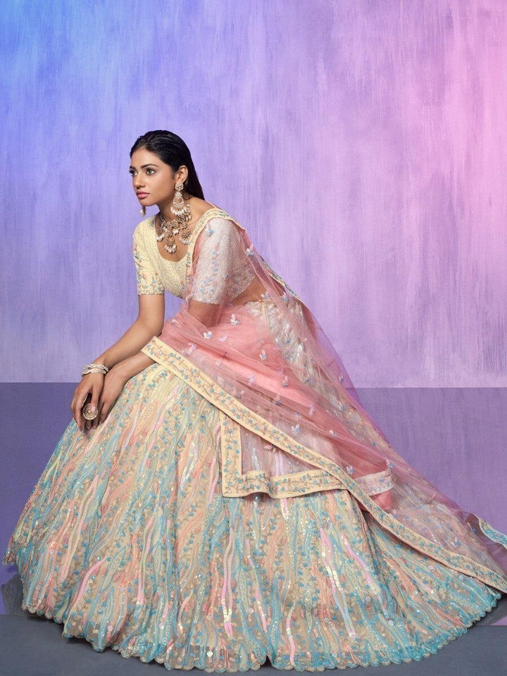 Indian Bridal Lehenga | Organza with Sequin Work for Wedding