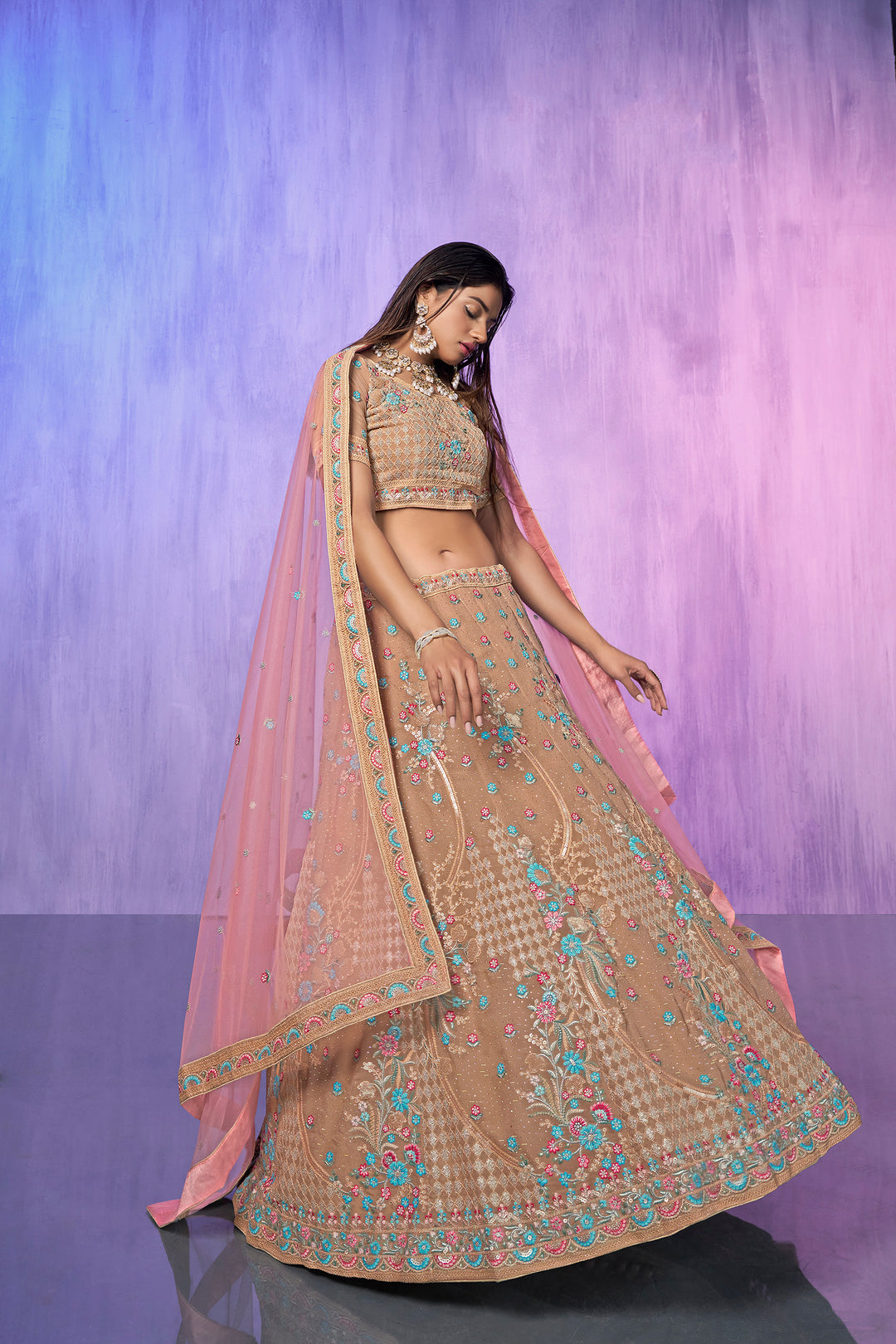 Mauve Embroidered Lehenga Choli | Perfect for Weddings & Parties