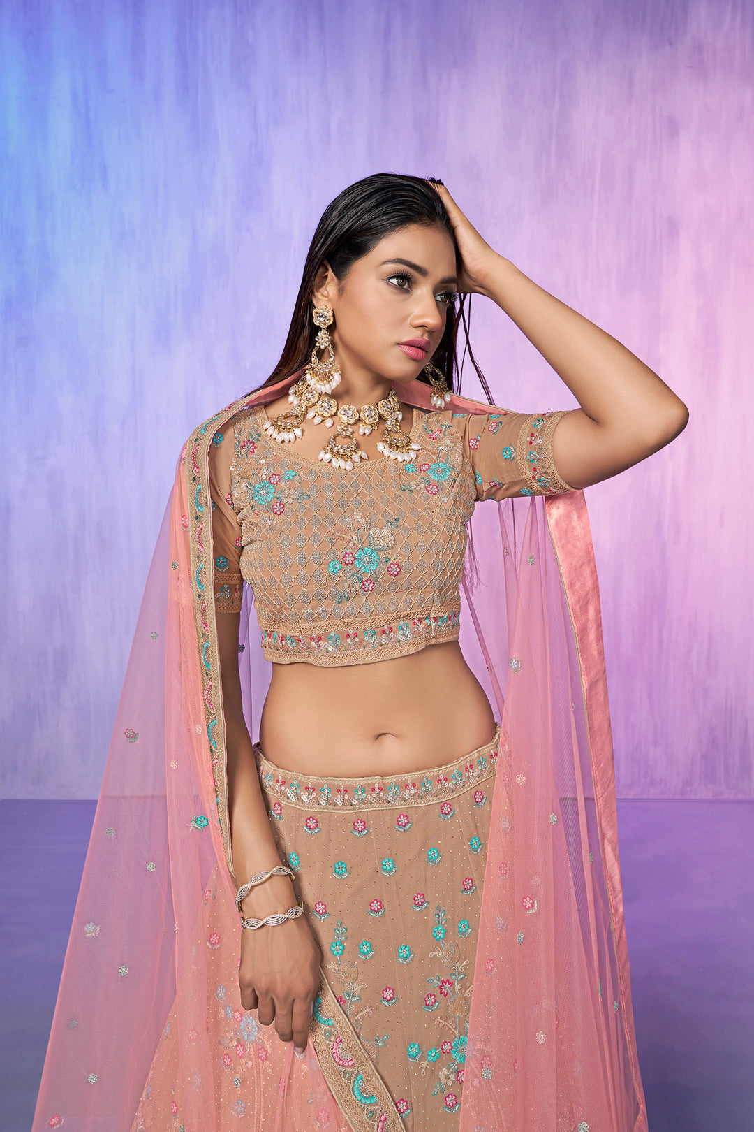 Mauve Embroidered Lehenga Choli | Perfect for Weddings & Parties