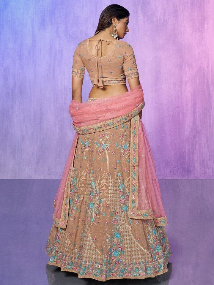 Mauve Sequins Georgette Lehenga Choli | Elegant Bridal Ensemble