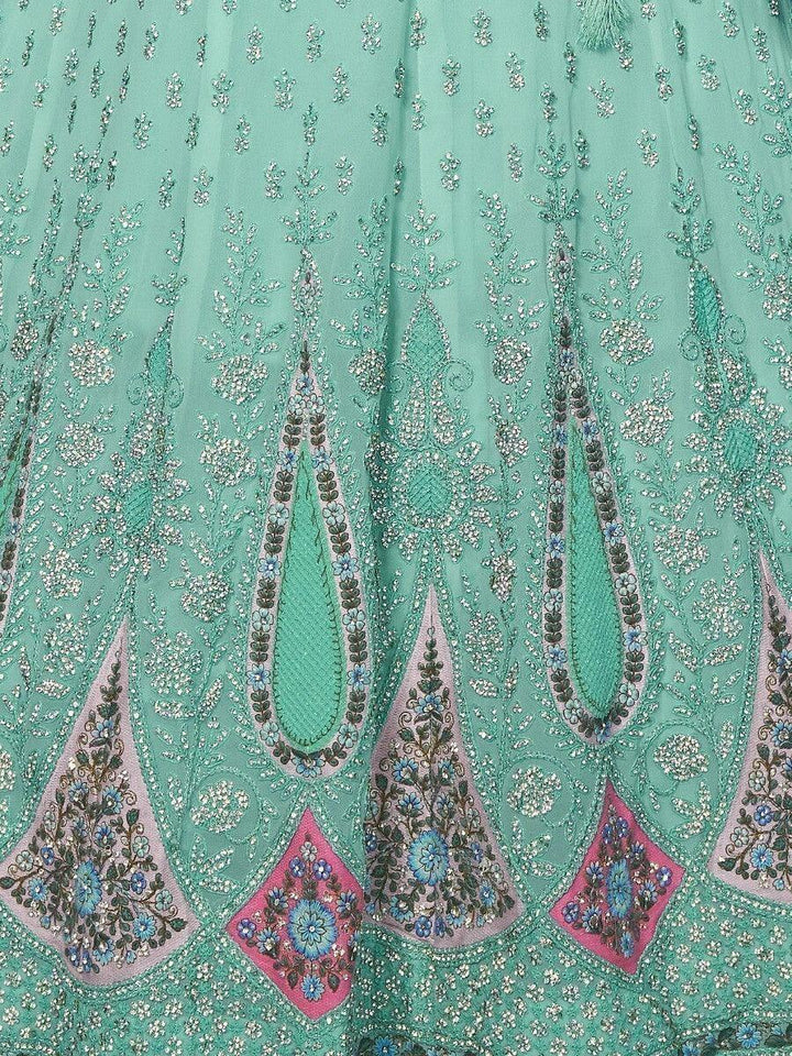 Embroidered Aqua Blue Lehenga Choli | Perfect for Weddings & Parties