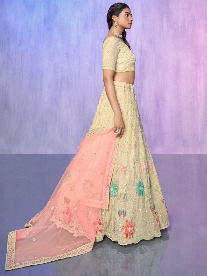 Customizable Off-White Lehenga Choli | Perfect for Weddings & Parties