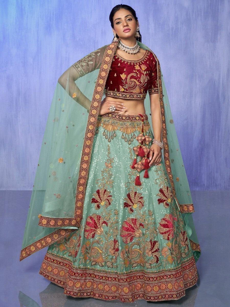 Ethereal Turquoise Lehenga Choli | Designed for Weddings & Engagements