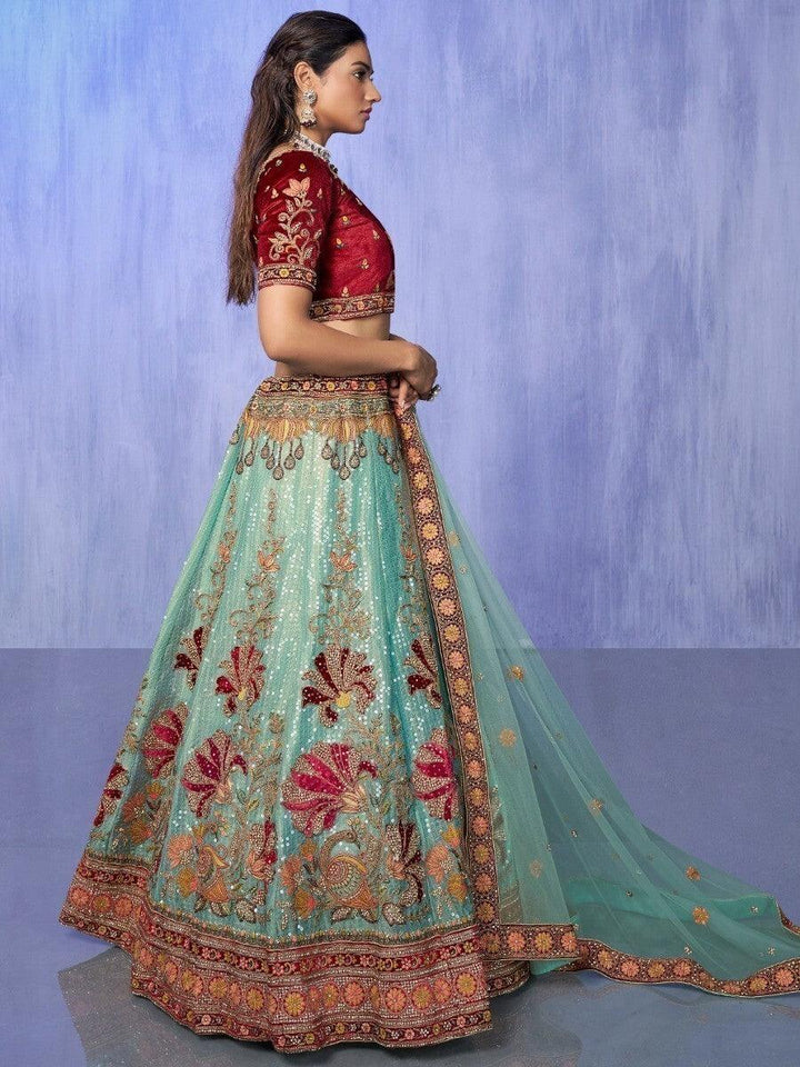 Ethereal Turquoise Lehenga Choli | Designed for Weddings & Engagements