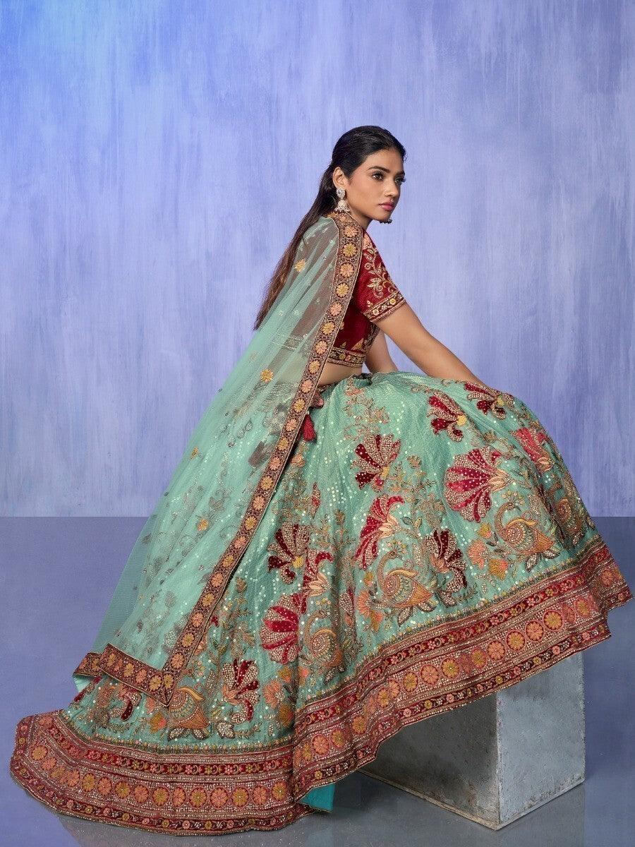 Ethereal Turquoise Lehenga Choli | Designed for Weddings & Engagements