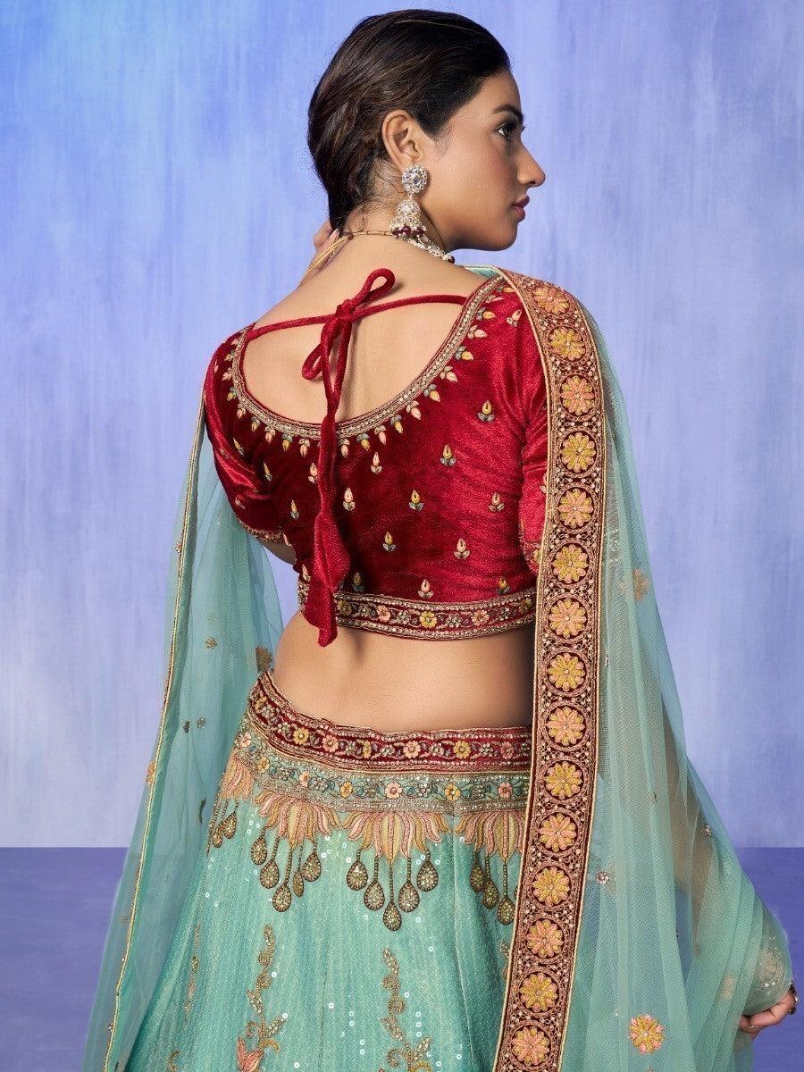 Ethereal Turquoise Lehenga Choli | Designed for Weddings & Engagements