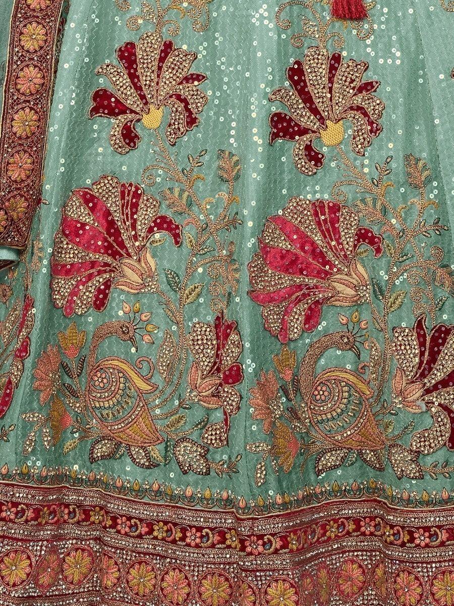 Ethereal Turquoise Lehenga Choli | Designed for Weddings & Engagements