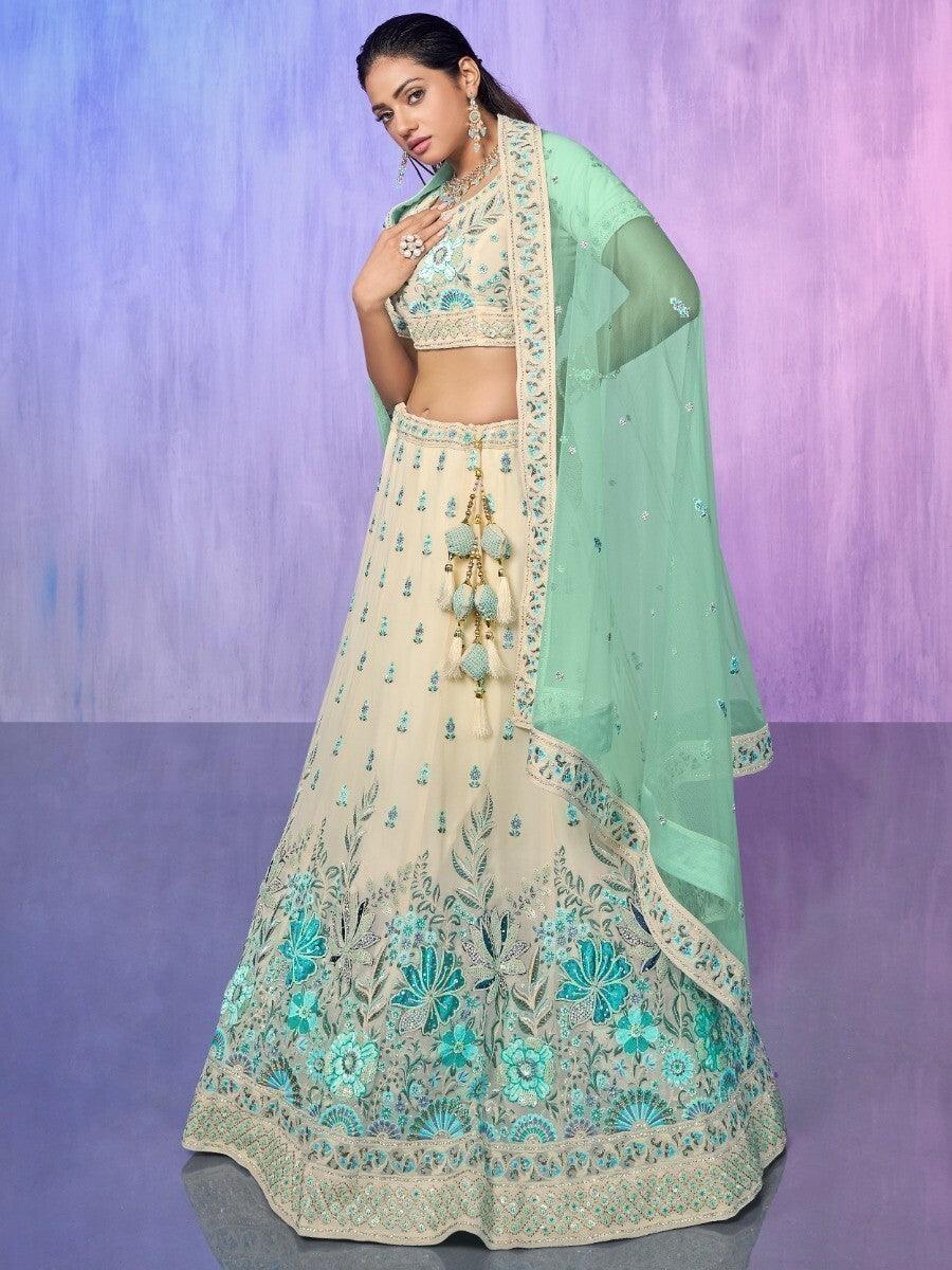 Wedding-Ready White Lehenga Choli | Custom Fit with Dupatta