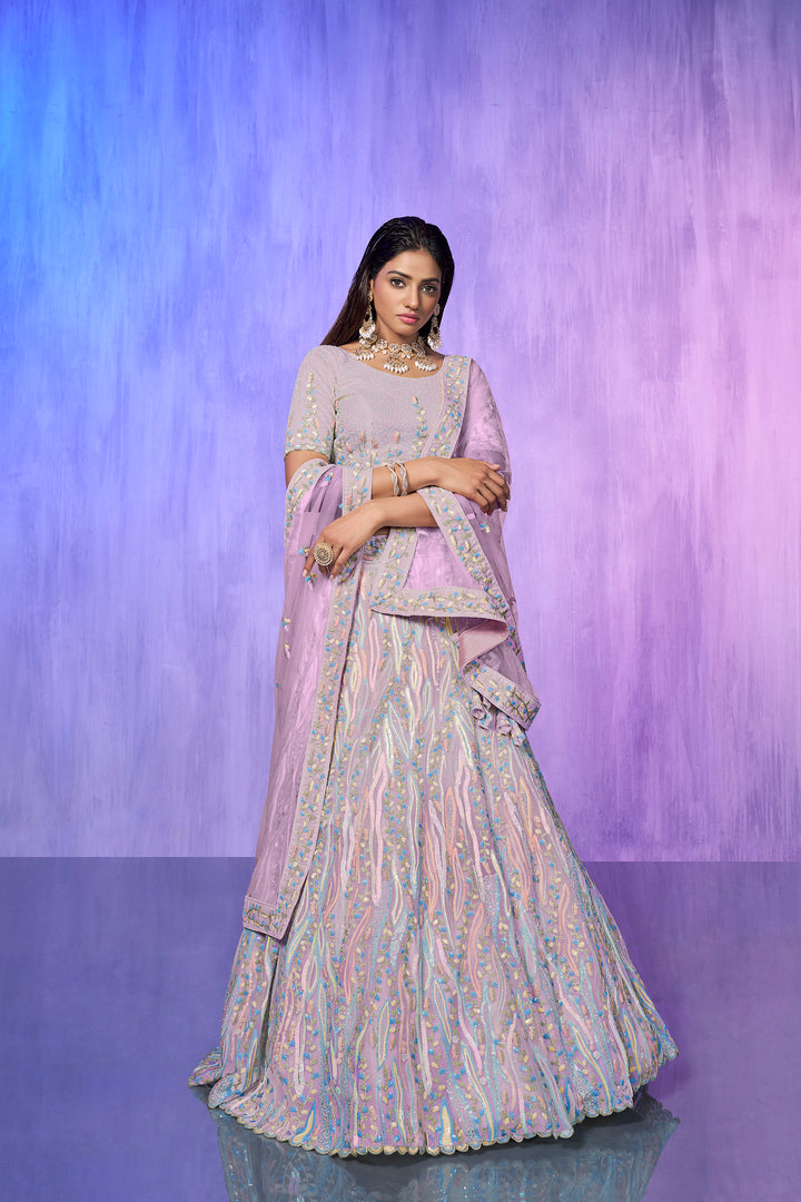 Embroidered Organza Lehenga | Pakistani Organza Lehenga for Women