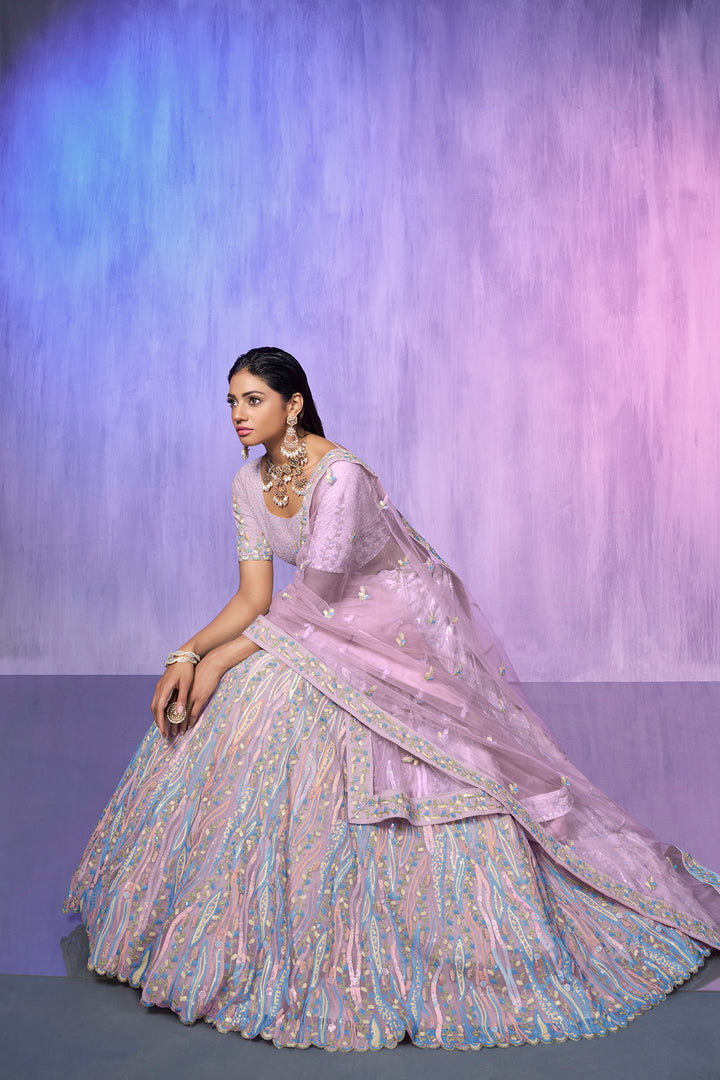 Embroidered Organza Lehenga | Pakistani Organza Lehenga for Women