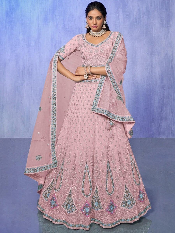 Marvelous Pink Lehenga Choli | Embroidered Dupatta & Custom Fit