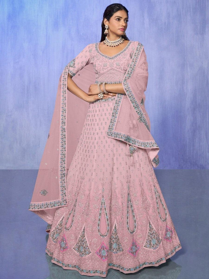 Marvelous Pink Lehenga Choli | Embroidered Dupatta & Custom Fit