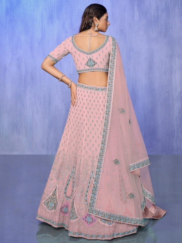 Marvelous Pink Lehenga Choli | Embroidered Dupatta & Custom Fit