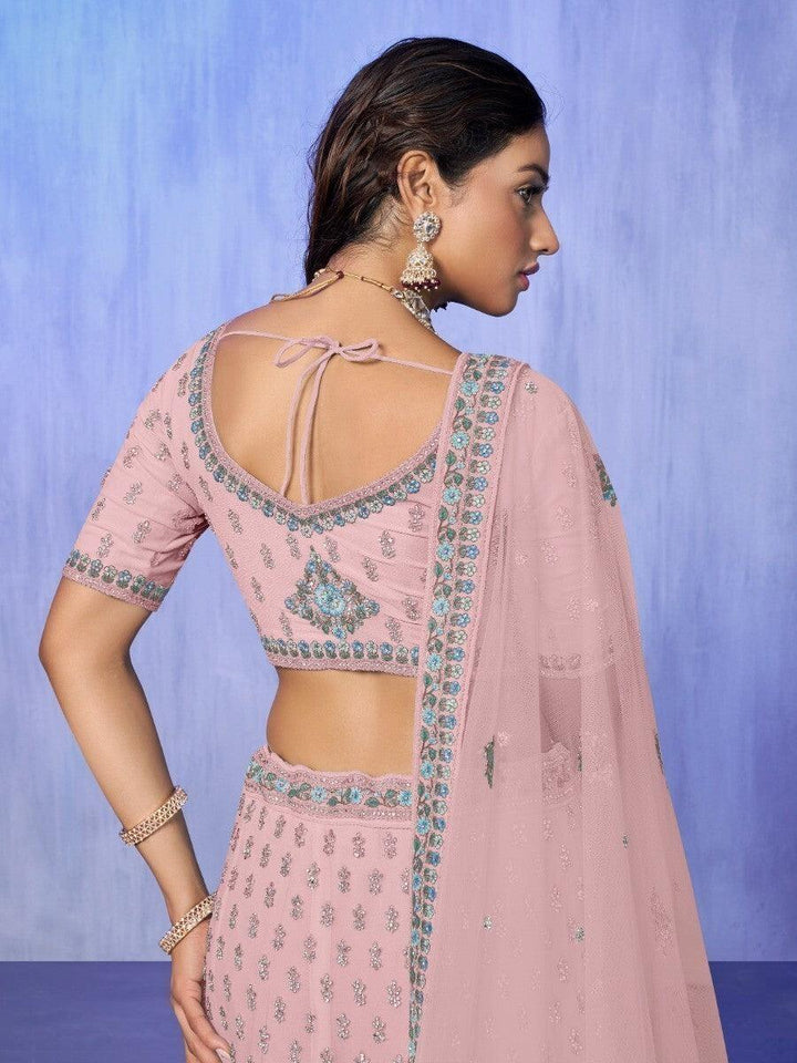 Marvelous Pink Lehenga Choli | Embroidered Dupatta & Custom Fit